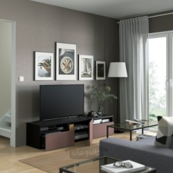 میز تلویزیون با کشو و درب ایکیا مدل IKEA BESTÅ رنگ مشکی-قهوه ای/قهوه ای هیورتویکن