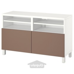 میز تلویزیون با درب ایکیا مدل IKEA BESTÅ رنگ سفید/لاپویکن/خاکستری مایل به قهوه ای روشن استابارپ