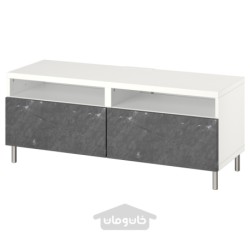 میز تلویزیون با کشو ایکیا مدل IKEA BESTÅ رنگ سفید/برگسویکن/مشکی اوسارپ