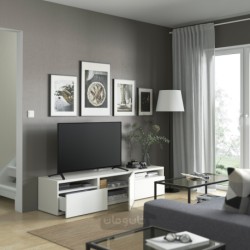 میز تلویزیون با کشو و درب ایکیا مدل IKEA BESTÅ رنگ سفید/شفید لاکسویکن