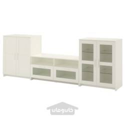 ترکیب ذخیره سازی تلویزیون / درب های شیشه ای ایکیا مدل IKEA BRIMNES