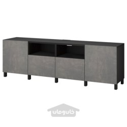 میز تلویزیون با درب و کشو ایکیا مدل IKEA BESTÅ رنگ مشکی-قهوه ای/کالویکن/خاکستری تیره استابارپ