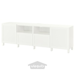 میز تلویزیون با درب و کشو ایکیا مدل IKEA BESTÅ رنگ سفید/هانویکن/سفید استابارپ