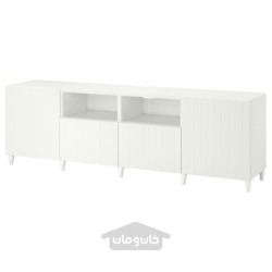 میز تلویزیون با درب و کشو ایکیا مدل IKEA BESTÅ رنگ سفید/ساترویکن/سفید کبارپ