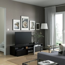 میز تلویزیون ایکیا مدل IKEA BESTÅ رنگ مشکی-قهوه ای/ مشکی-قهوه ای لاپویکن