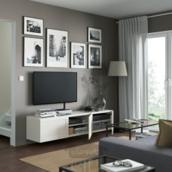 میز تلویزیون با درب ایکیا مدل IKEA BESTÅ رنگ سفید/سفید هانویکن