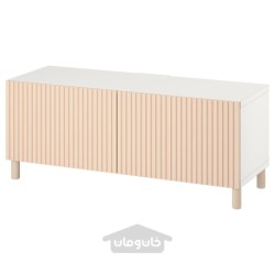 میز تلویزیون با درب ایکیا مدل IKEA BESTÅ رنگ سفید بیورکوویکن/ماژوراپ/روکش توس
