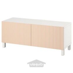 میز تلویزیون با درب ایکیا مدل IKEA BESTÅ رنگ سفید بیورکوویکن/استابارپ/روکش توس
