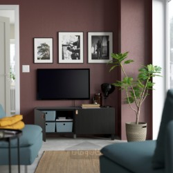 میز تلویزیون با درب ایکیا مدل IKEA BESTÅ رنگ مشکی-قهوه ای/لاپویکن/مشکی-قهوه ای استابارپ