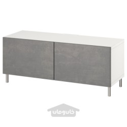 میز تلویزیون با درب ایکیا مدل IKEA BESTÅ رنگ سفید/کالویکن/خاکستری تیره اوسارپ