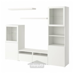 ترکیب ذخیره سازی تلویزیون ایکیا مدل IKEA BESTÅ / LACK رنگ سفید
