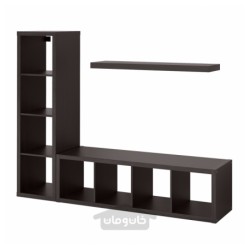 ترکیب ذخیره سازی با قفسه ایکیا مدل IKEA KALLAX / LACK رنگ سیاه قهوه ای