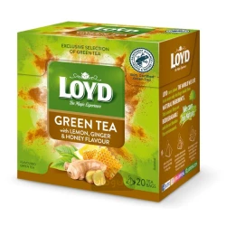 چای سبز لوید با طعم لیمو و عسل و زنجبیل 40 گرم Loyd