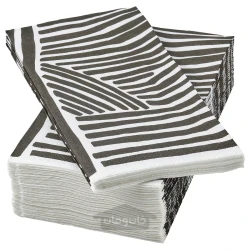 دستمال کاغذی طرح دار سفید/مشکی ایکیا 38×38 سانتی متر مدل IKEA NÄBBFISK