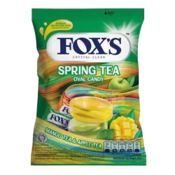 آبنبات بیضی شکل شفاف با طعم چای بهاری فاکسز 125 گرم FOX'S