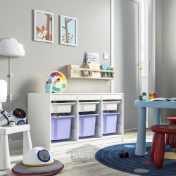 ترکیب محفظه ذخیره سازی با جعبه سفید/بنفش ایکیا 99x44x56 سانتی متر IKEA TROFAST