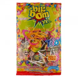 آبنبات چوبی بیگ بوم آمریکندی با سه طعم میوه 48 عددی Americandy big bom