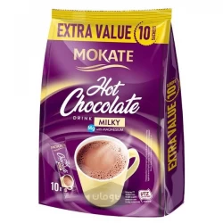 هات چاکلت شیری موکاته همراه با منیزیم 10 ساشه 180 گرم Mokate