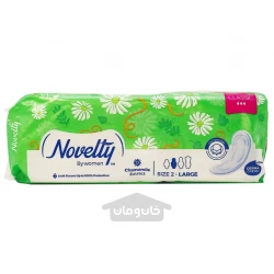 نوار بهداشتی کلاسیک بالدار پنبه ای با عصاره بابونه ناولتی 10 عددی سایز 2 بزرگ Novelty