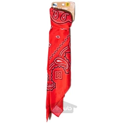 روسری پلی استر طرح بته جقه رنگ قرمز