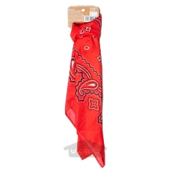 روسری پلی استر طرح بته جقه رنگ قرمز