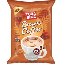 قهوه 1 ىر3 تورابیکا همراه با شکر قهوه ای 500 گرم 20 عددی TORA BIKA
