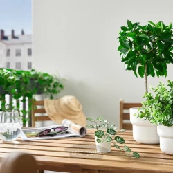 گیاه مصنوعی با گلدان برای فضای داخلی و خارجی سبز سفید 6 سانتی متری ایکیا مدل IKEA FEJKA