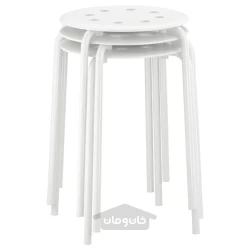 چارپایه سفید 45 سانتی متری ایکیا مدل IKEA MARIUS