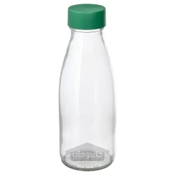 بطری آب شیشه ای شفاف سبز 0.5 لیتری ایکیا مدل IKEA SPARTANSK