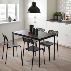 میز و صندلی 4 نفره مشکی 110x67 سانتی متری ایکیا مدل IKEA SANDSBERG / ADDE