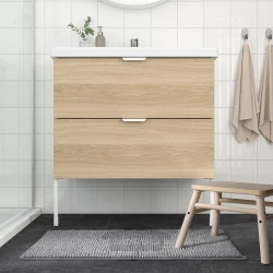 پادری حمام خاکستری-سفید ملانژ 50x80 سانتی متری ایکیا مدل IKEA TOFTBO
