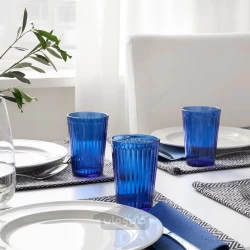 لیوان شیشه ای آبی 31 سانتی لیتری ایکیا مدل IKEA VARDAGEN