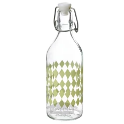 بطری با درپوش شیشه شفاف/ زرد روشن 0.5 لیتری ایکیا مدل IKEA KORKEN