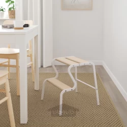 چارپایه پله دار سفید/توس ایکیا مدل IKEA GRUBBAN