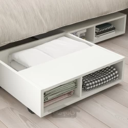 کشو زیر تخت/میز کنار تخت سفید 59x56 سانتی متری ایکیا مدل IKEA FREDVANG