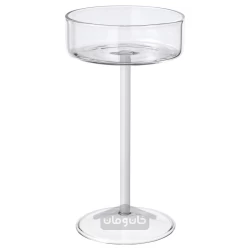 لیوان آبمیوه شیشه شفاف/سفید 15 سانتی لیتری ایکیا مدل IKEA VARMBLIXT