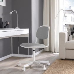 صندلی گردان سفید/ویسل خاکستری روشن ایکیا مدل IKEA ORFJALL