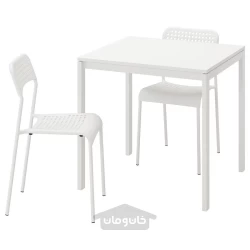 میز و 2 عدد صندلی سفید 75 سانتی متری ایکیا مدل IKEA MELLTORP / ADDE