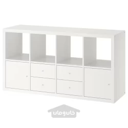 قفسه با 4 درب سفید 77x147 سانتی متری ایکیا مدل IKEA KALLAX