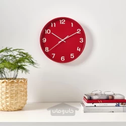 ساعت دیواری کم ولتاژ/قرمز 28 سانتی متر ایکیا مدل IKEA PLUTTIS