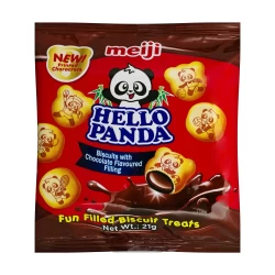 بیسکویت با فیلینگ با طعم شکلاتی 21 گرم میجی هلو پاندا meiji hello panda
