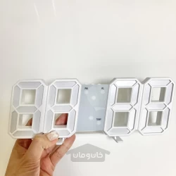 ساعت دیجیتالی 3 بعدی سفید 3 آلارمه با دماسنج USB