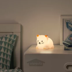 چراغ شب با منبع نور LED داخلی طرح گربه باتری توکار مدل IKEA TOVADER
