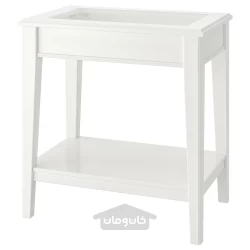 میز سفید/شیشه ای 57x40 سانتی متر ایکیا مدل IKEA LIATORP