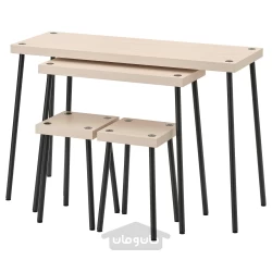 ست 4 عددی میزهای تودرتو مشکی توس ایکیا مدل IKEA FRIDNAS