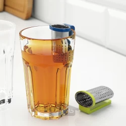 صافی و چای دم کن 2 عددی سبز روشن و آبی ایکیا استیل ضد زنگ مدل IKEA SAKKUNNIG