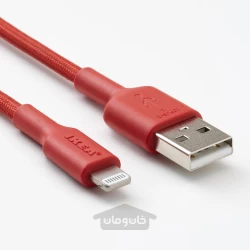 کابل شارژ USB-A به لایتنینگ قرمز ایکیا 1.5 متر مدل IKEA LILLHULT