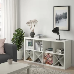 قفسه سفید ایکیا با 4 شلف 77x147 سانتی متر مدل IKEA KALLAX