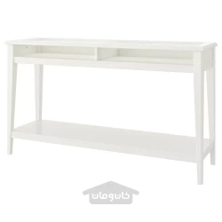 میز کنسول سفید/شیشه ای ایکیا 133x37 سانتی متر مدل IKEA LIATORP