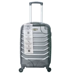 چمدان چرخ دار مسافرتی تراورلد رنگ خاکستری 24 اینچ TRAWORLD